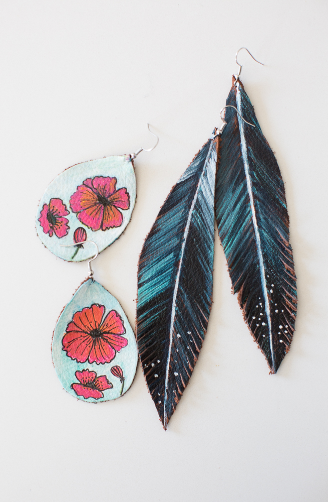 More DIY Faux Leather Earrings - and a FREE cut file! - Caught by Design