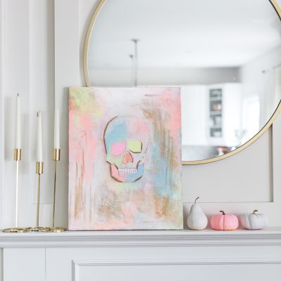 Pastel Skull Painting