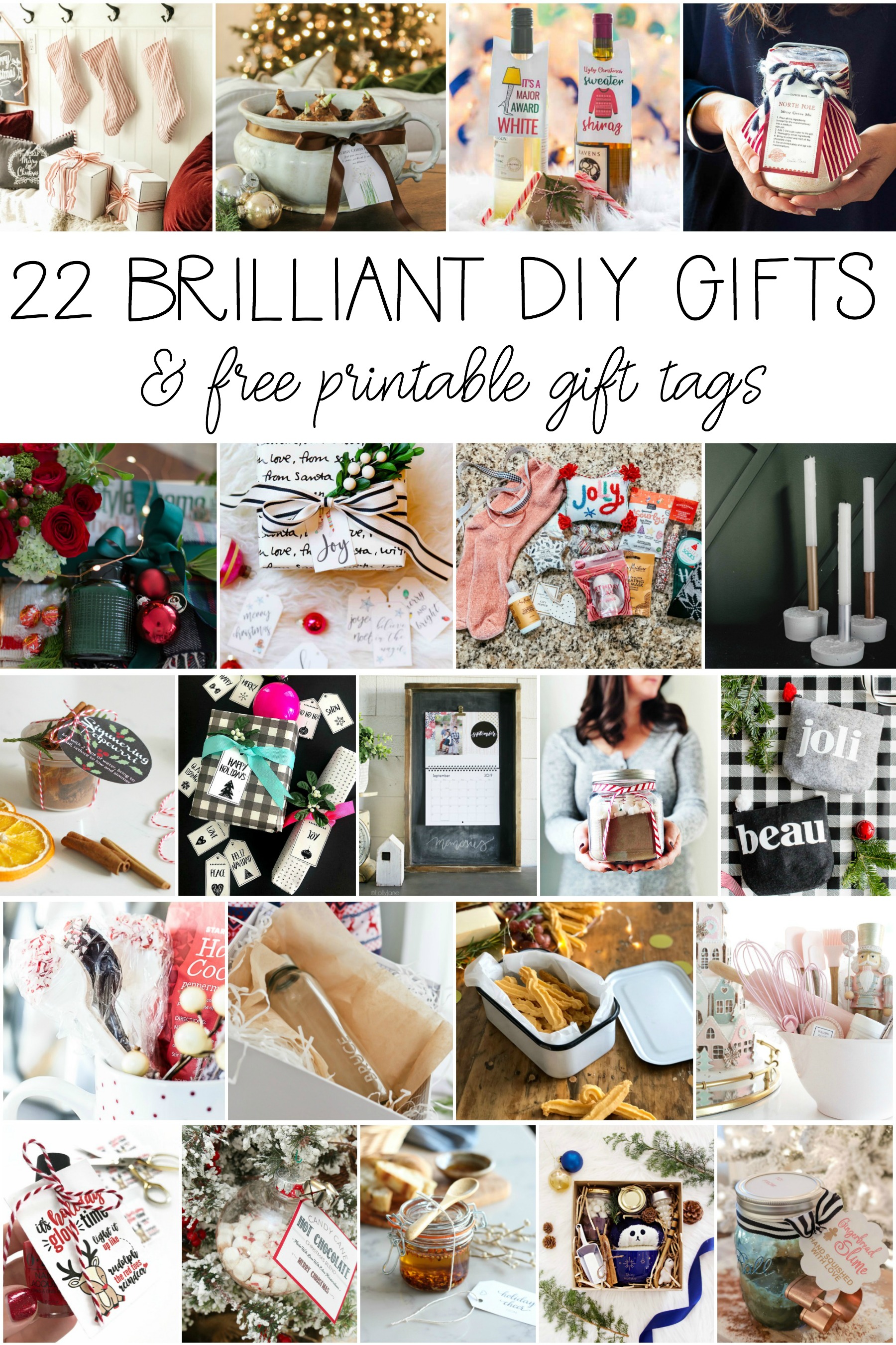 22 brilliant DIY Gift ideas for the holidays many with free printable gift tags