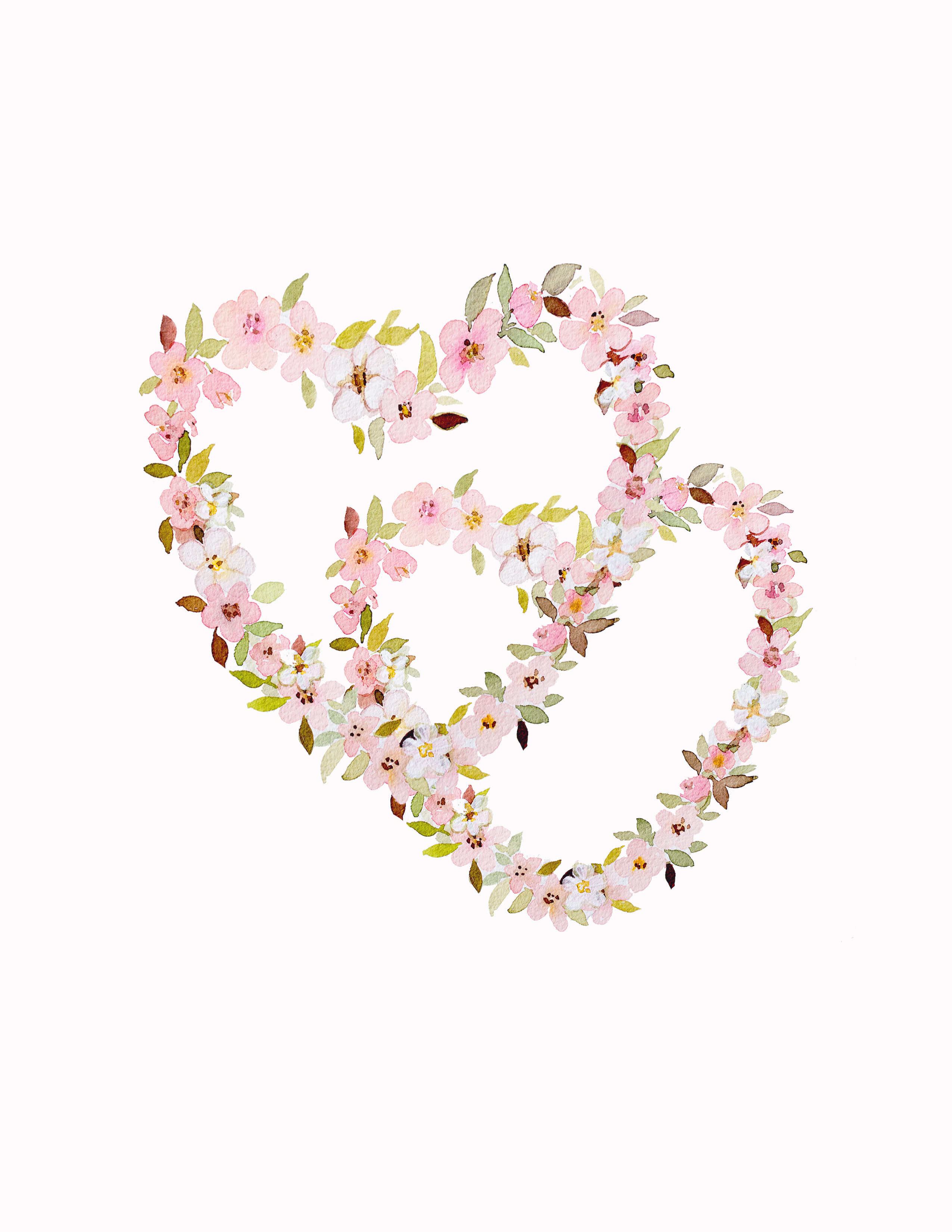 FreshCut Paper Cherry Blossom Heart Wreath