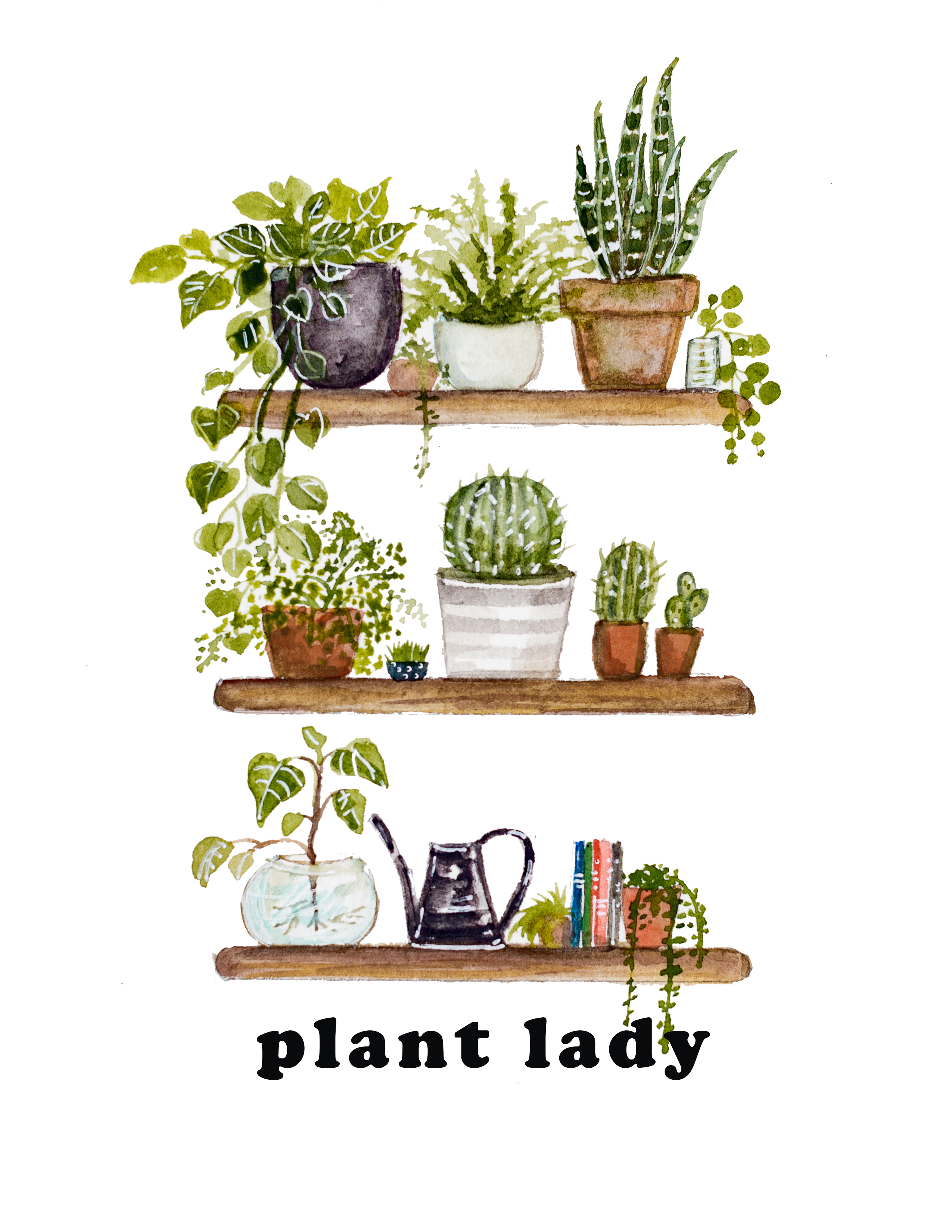 Plant Lady Watercolor Printable
