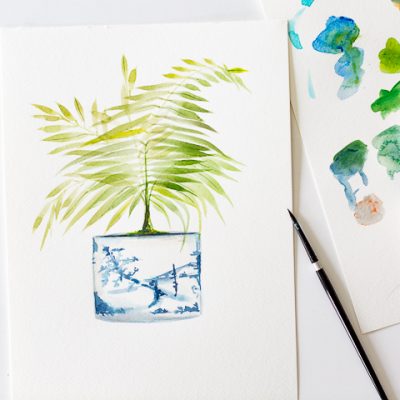 How to paint a palm leaf in a ginger jar – video