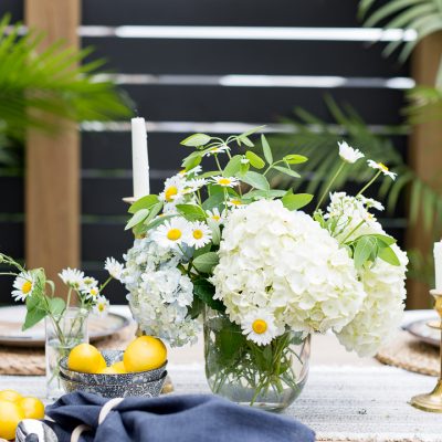 Easy Outdoor Tablescape – two ways