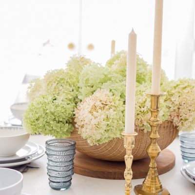 Limelight Hydrangea Centerpiece and Tablescape