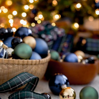 Green and Blue Plaid Christmas Trees