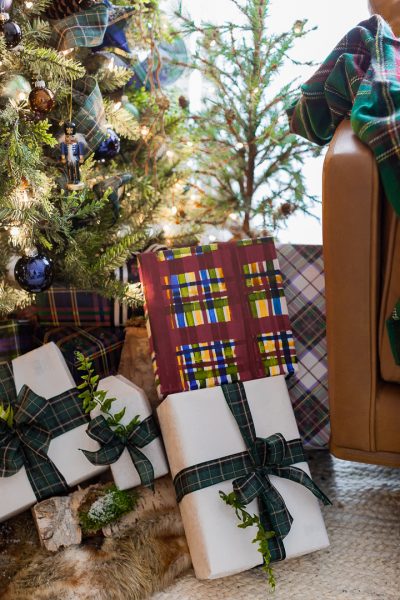 Green and Blue Plaid Christmas Trees
