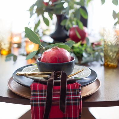 Red and Black Christmas Tablescape