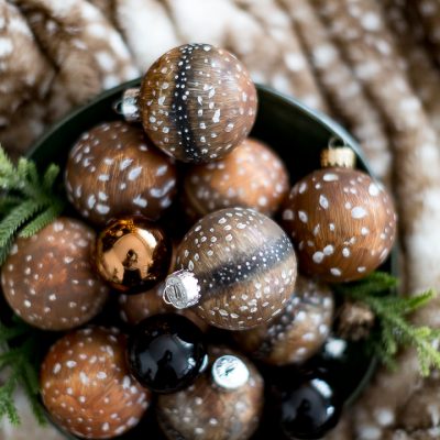 Painted Deer Fur Christmas Ornaments