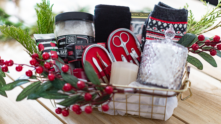 Christmas Baking Themed Gift Basket From The Dollar Tree 