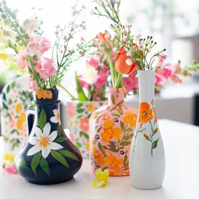 Anthropologie inspired illustrated vases