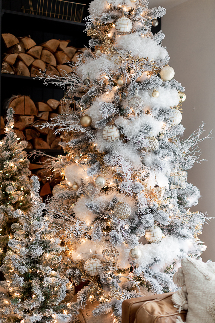 How-to Style a Gold & Neutral Flocked Christmas Tree - SBK Living