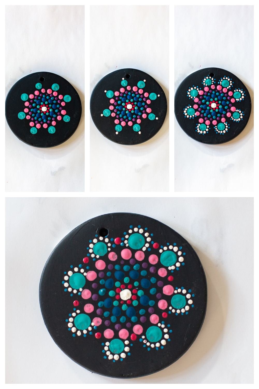 Hand Painted Dot Art Mandala Notebook