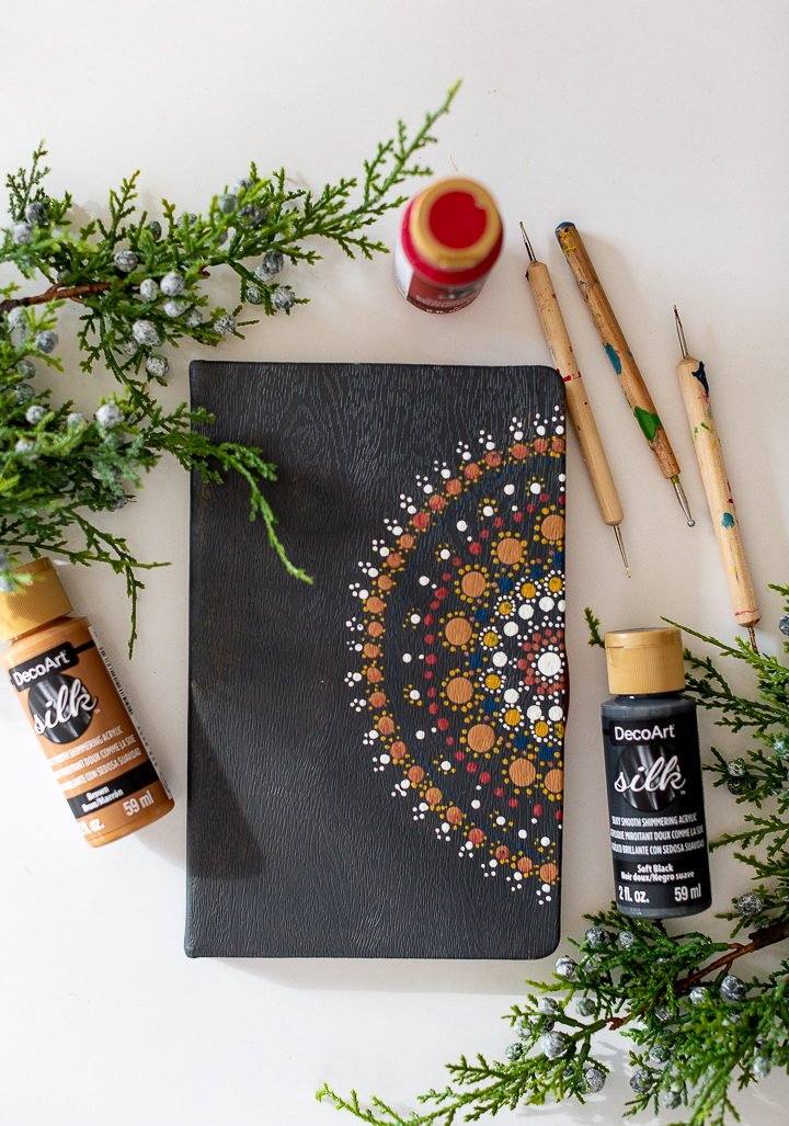 Hand Painted Dot Art Mandala Notebook