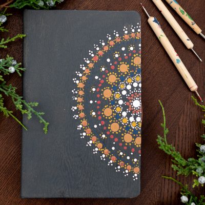 Hand Painted Dot Art Mandala Notebook