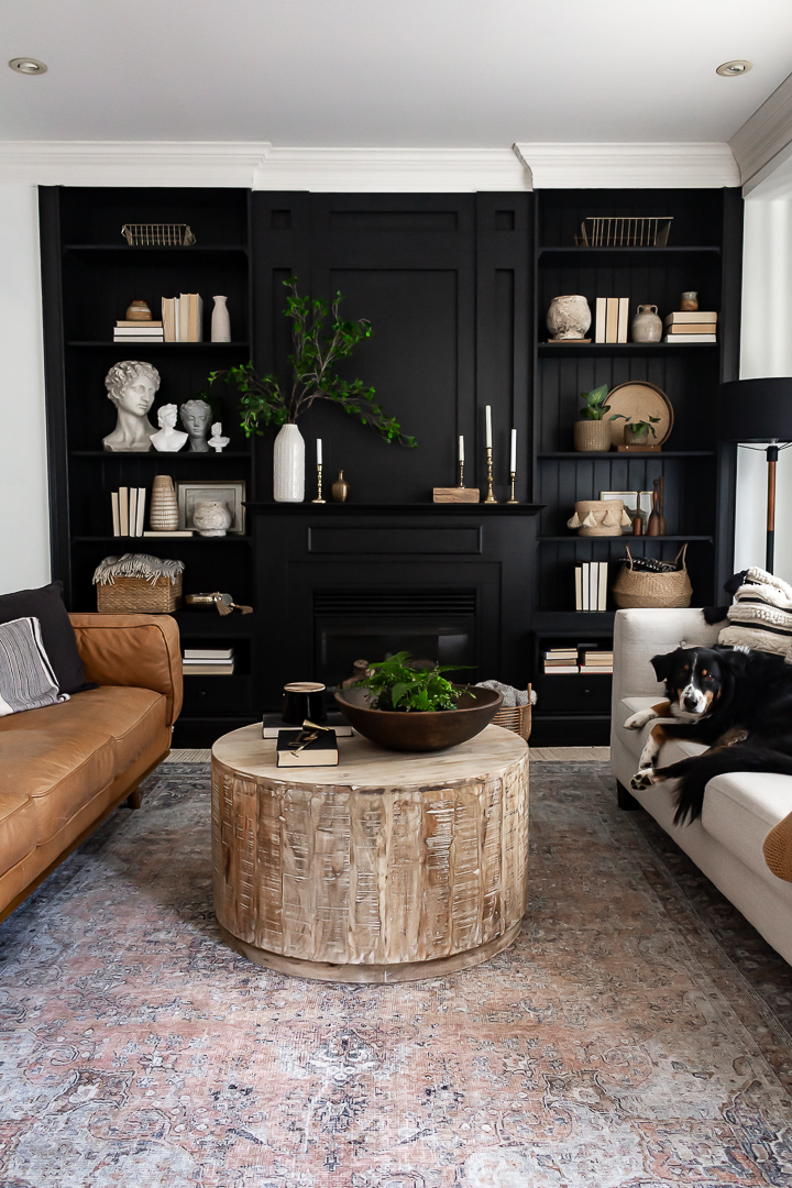 Black Built ins Shelf Styling