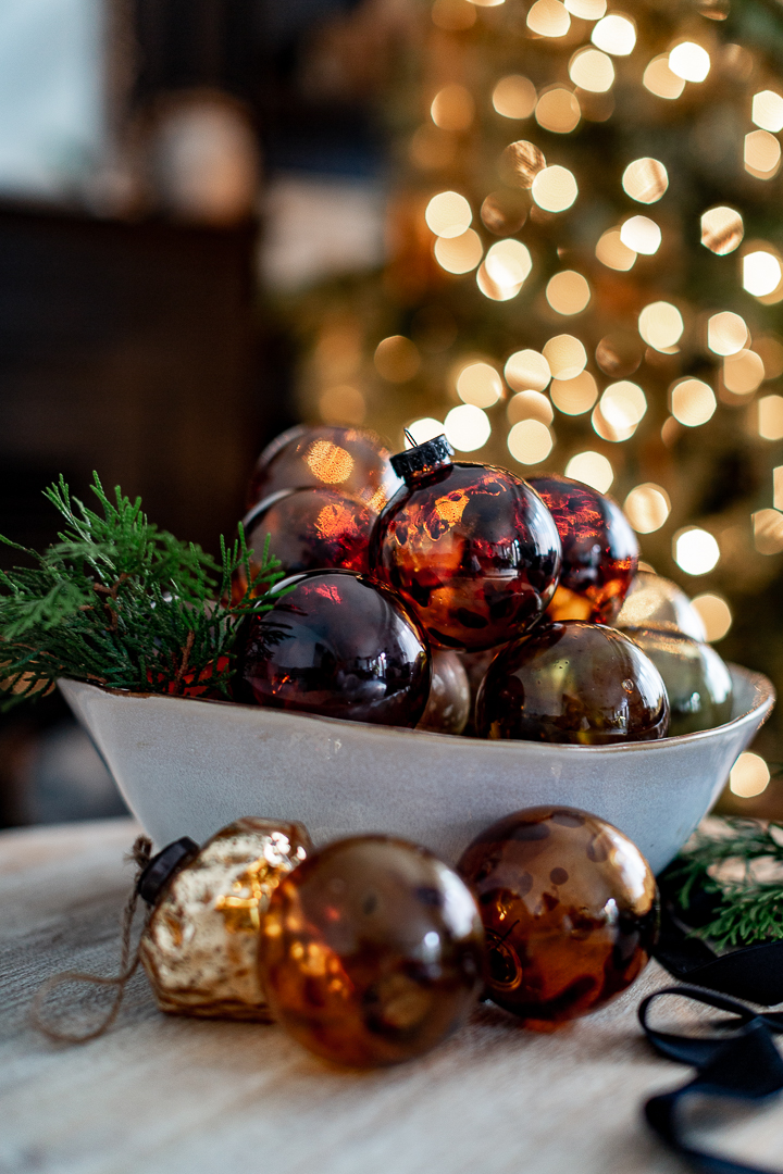DIY Amber Glass Christmas Ornaments