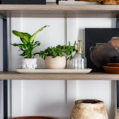 Whitewashed Plant Pot with Cement Hearts and The Gift Of Home