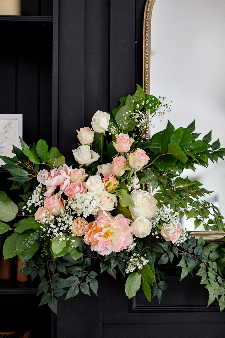 Mantel Flower Arrangement For Valentine
