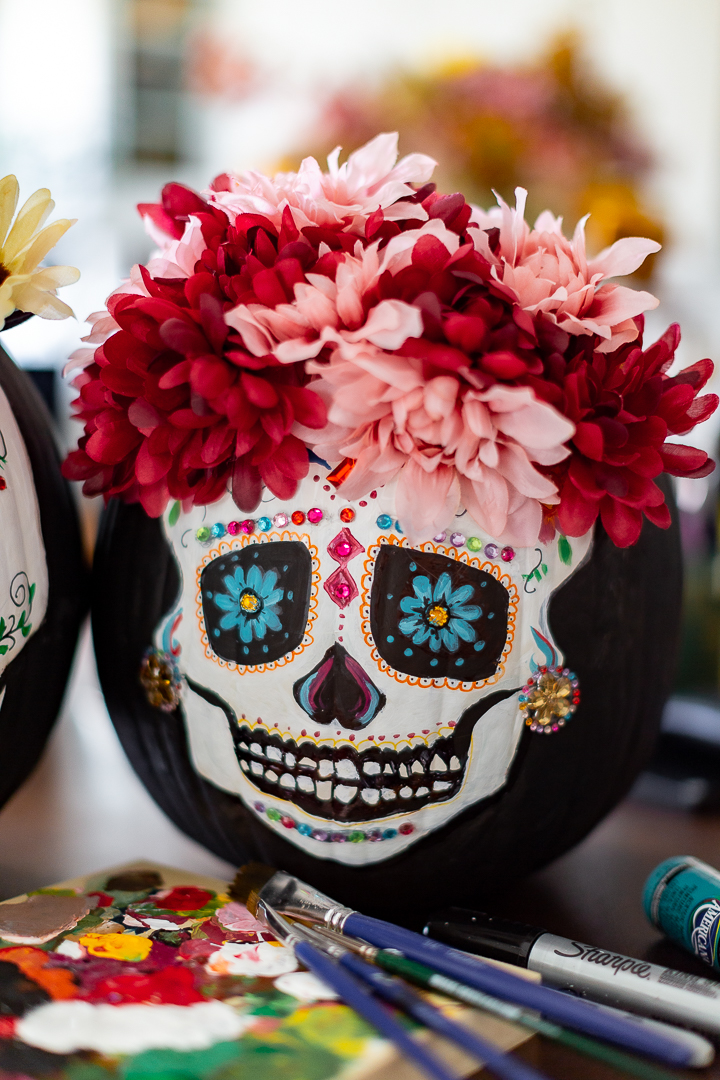 Sugar skull pumpkins deals
