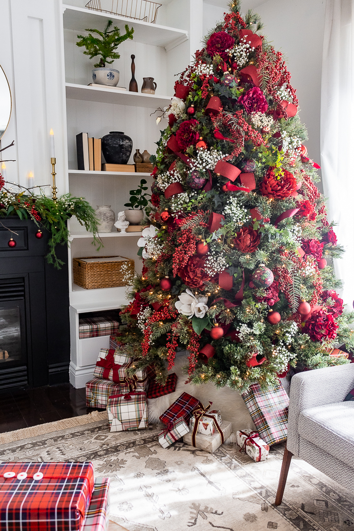 Traditional Red Christmas Tree