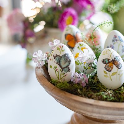 Hand Painted Butterfly Easter Eggs