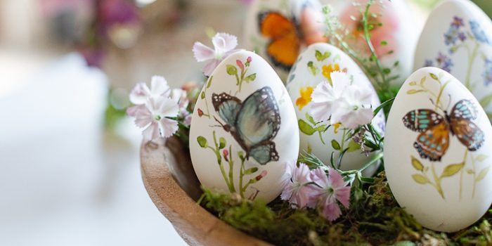 Hand Painted Butterfly Easter Eggs