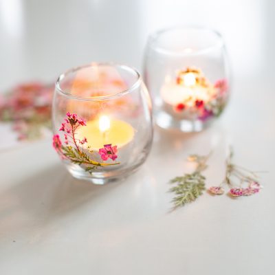 Press flower Spring Votives DIY