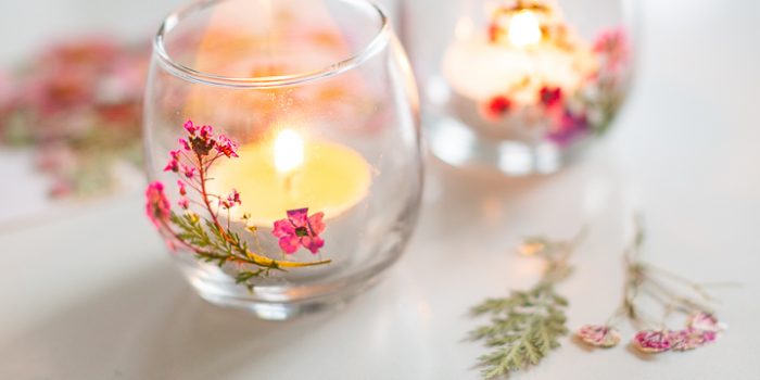 Press flower Spring Votives DIY