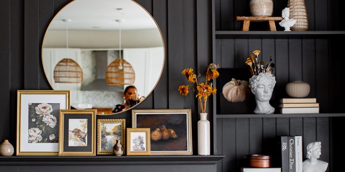Fall Mantel Art Display