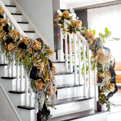 Decorated Christmas Banister