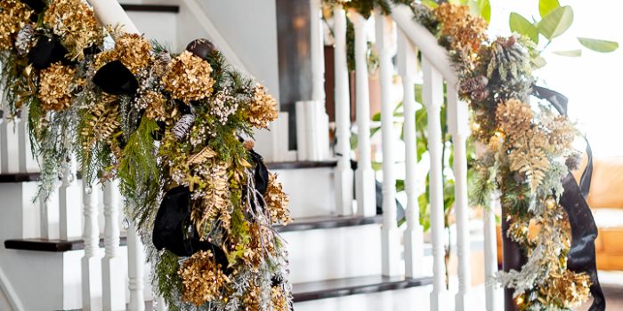 Decorated Christmas Banister