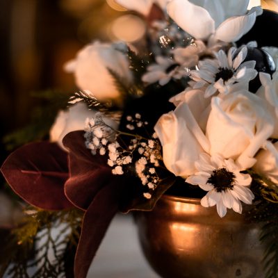 Black and White Elegant Christmas Centerpiece