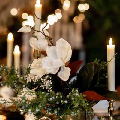 Black and White Christmas Tablescape