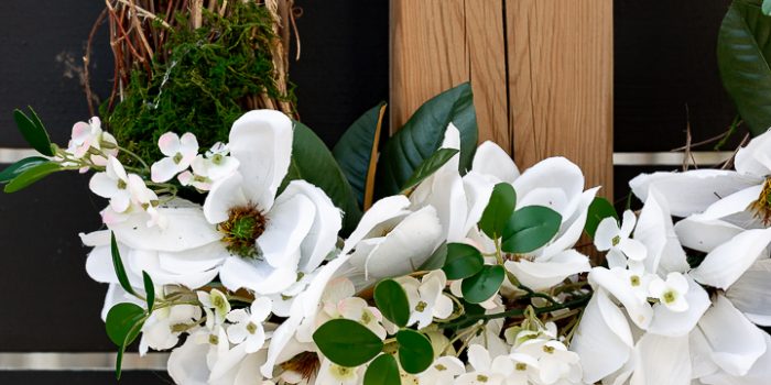 Making a Spring Wreath Using Magnolias from the Dollar Tree