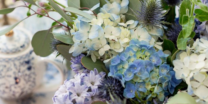 White and Blue Spring Tablescape